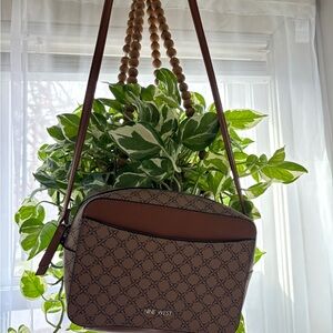 Nine West Brown Patterned Shoulder Bag